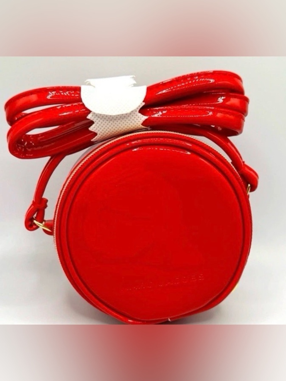 Marc Jacobs Mini Round Crossbody Bag Red Patent Leather Circle Purse NEW 4”